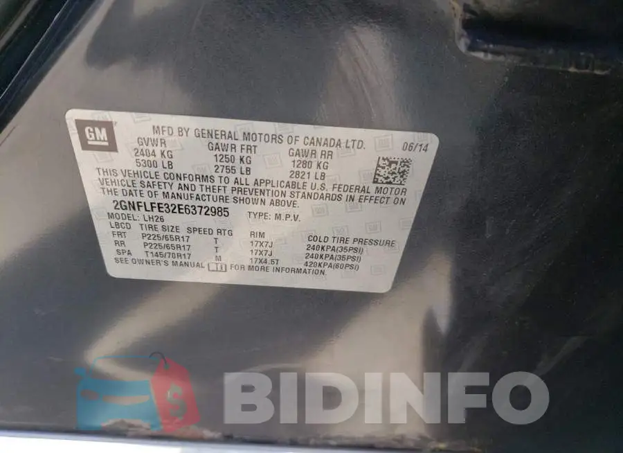 2GNFLFE32E6372985 Photo# 13