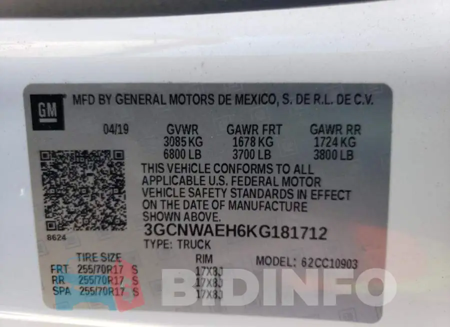 3GCNWAEH6KG181712 Photo# 12