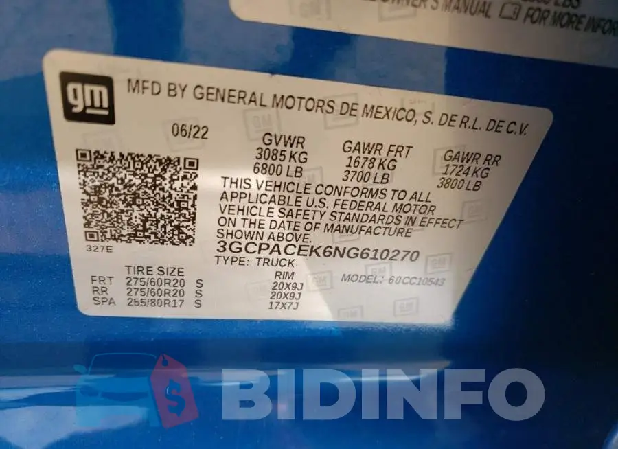 3GCPACEK6NG610270 Photo# 12