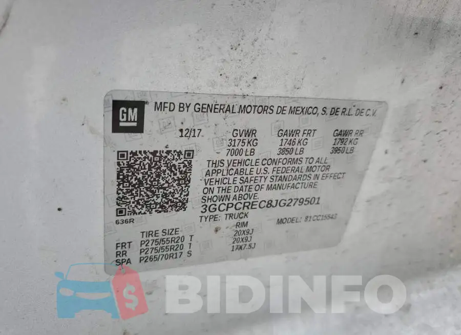 3GCPCREC8JG279501 Photo# 13