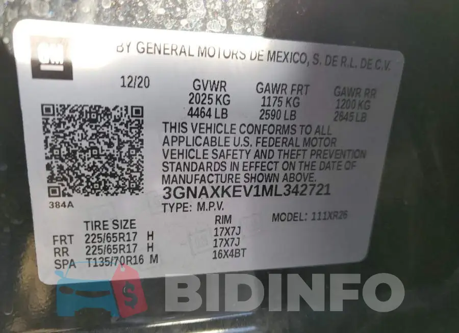 3GNAXKEV1ML342721 Photo# 13