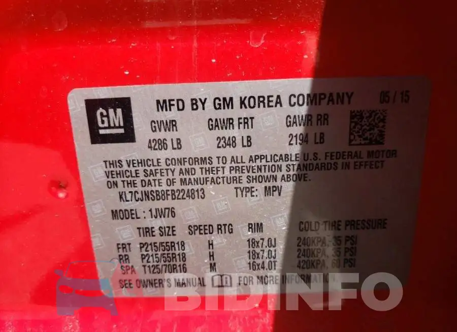 KL7CJNSB8FB224813 Photo# 13
