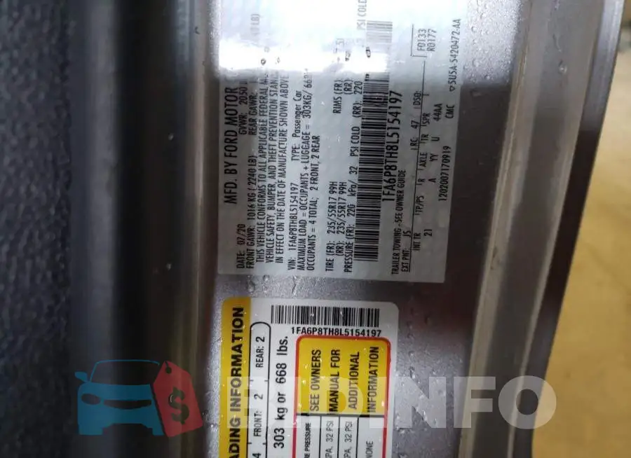1FA6P8TH8L5154197 Photo# 12