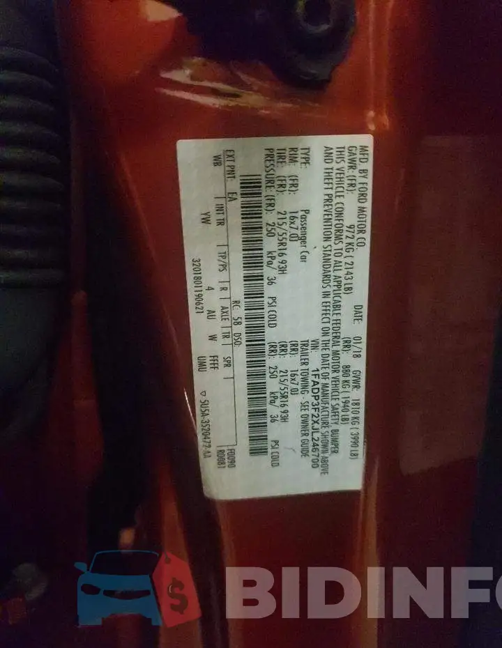 1FADP3F2XJL246700 Photo# 12