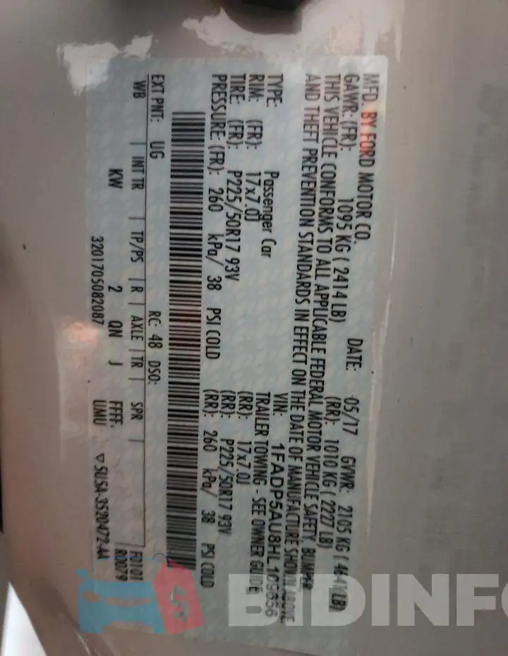 1FADP5AU8HL109656 Photo# 13