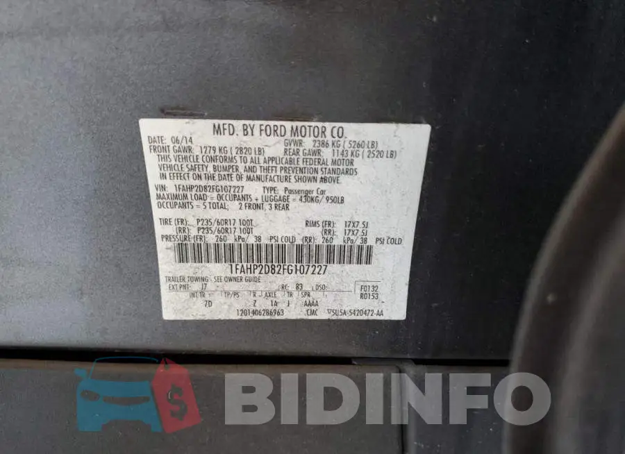1FAHP2D82FG107227 Photo# 12