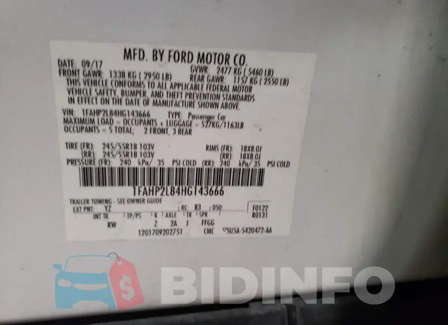1FAHP2L84HG143666 Photo# 12