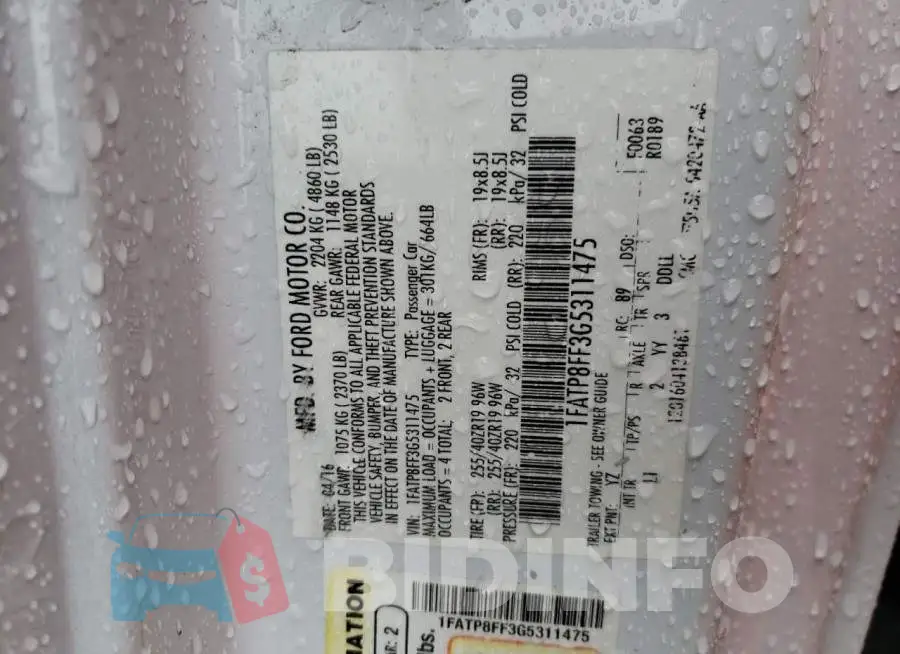 1FATP8FF3G5311475 Photo# 13