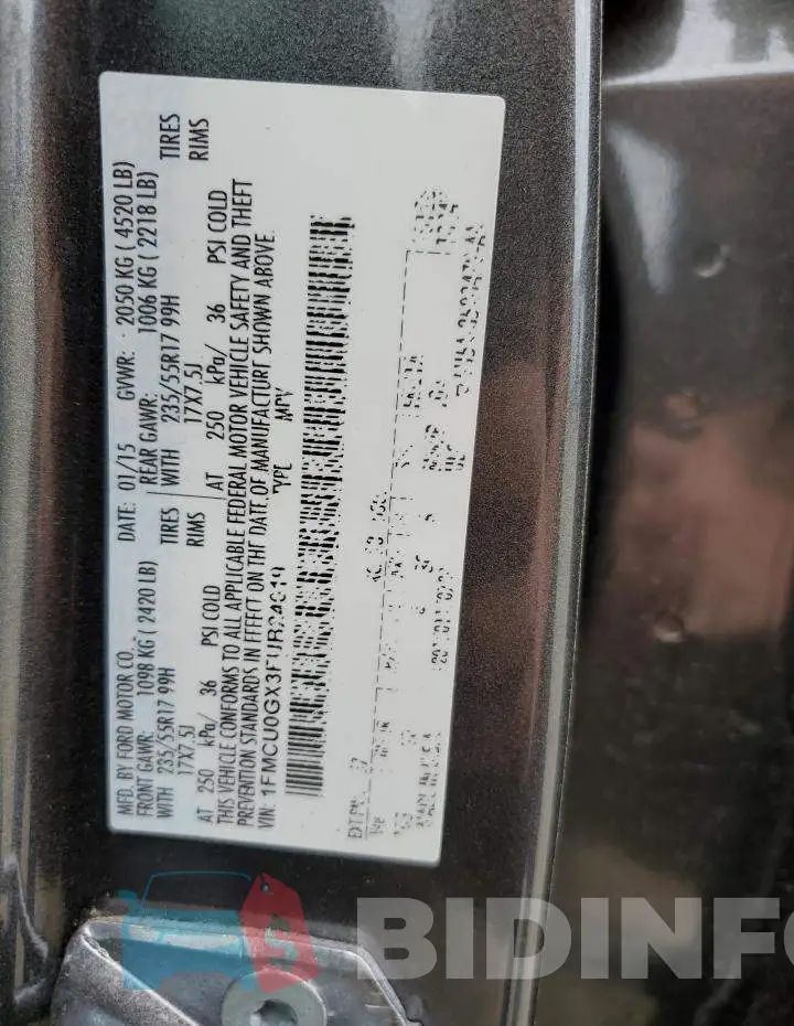 1FMCU0GX3FUB24619 Photo# 14
