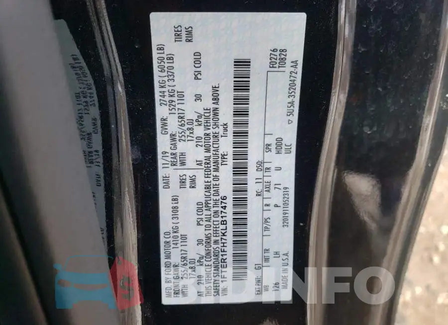 1FTER1FH7KLB17476 Photo# 12