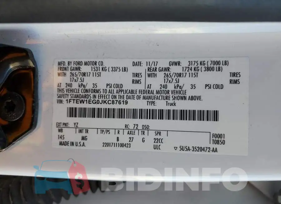 1FTEW1EG0JKC87619 Photo# 13