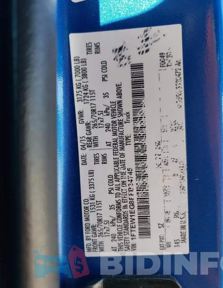 1FTEW1EG8FFB34745 Photo# 10