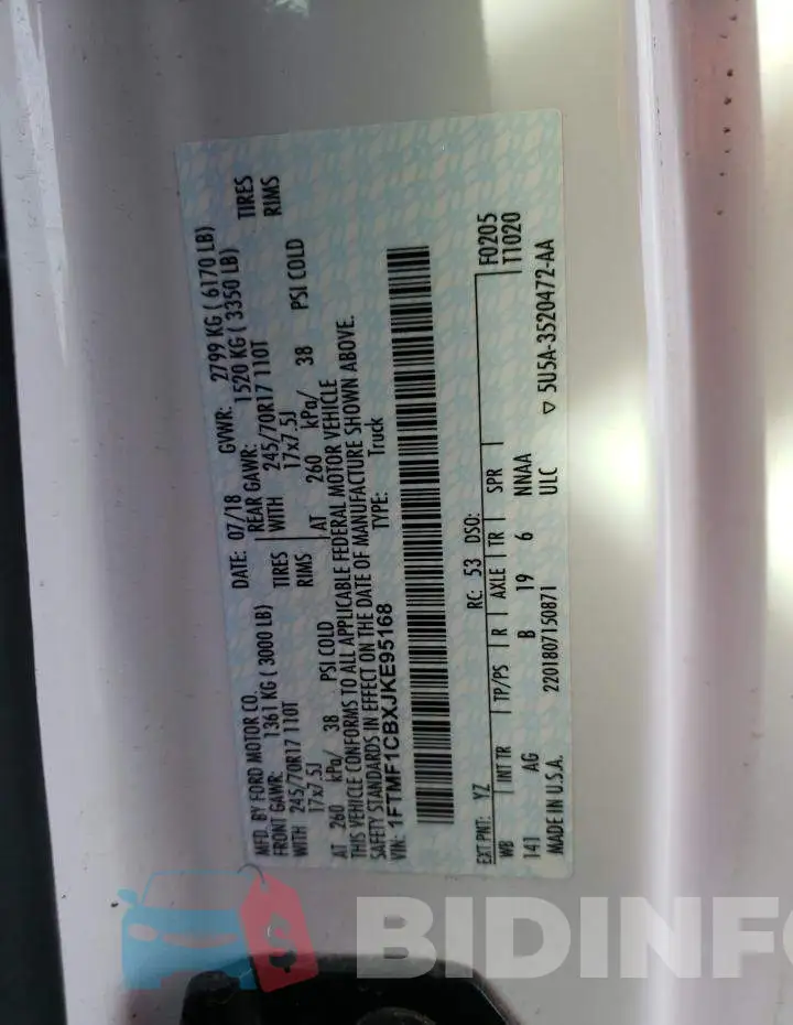 1FTMF1CBXJKE95168 Photo# 12