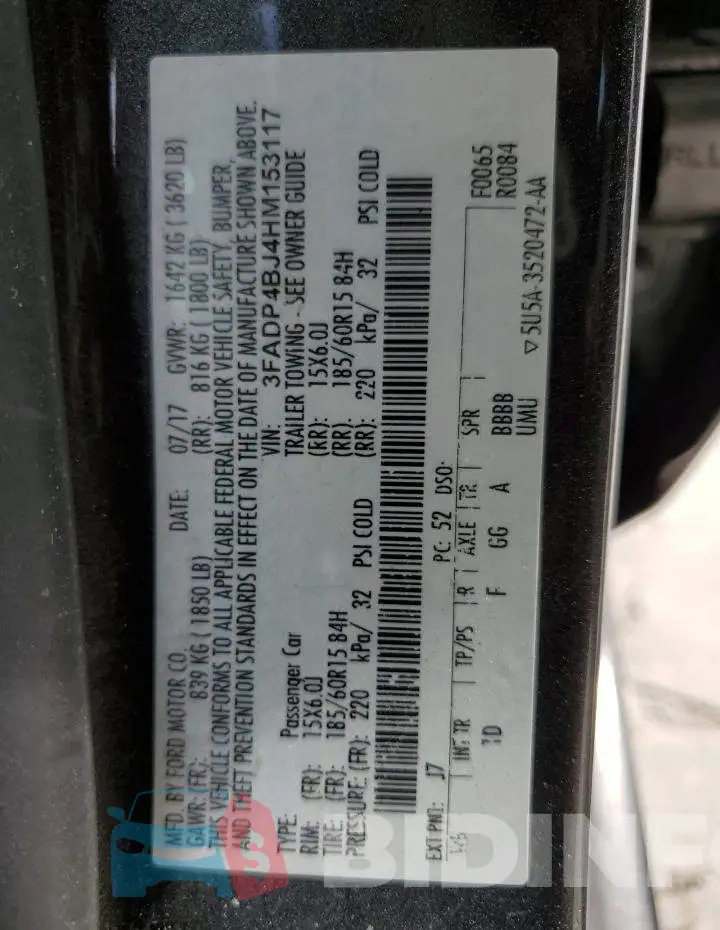 3FADP4BJ4HM153117 Photo# 12