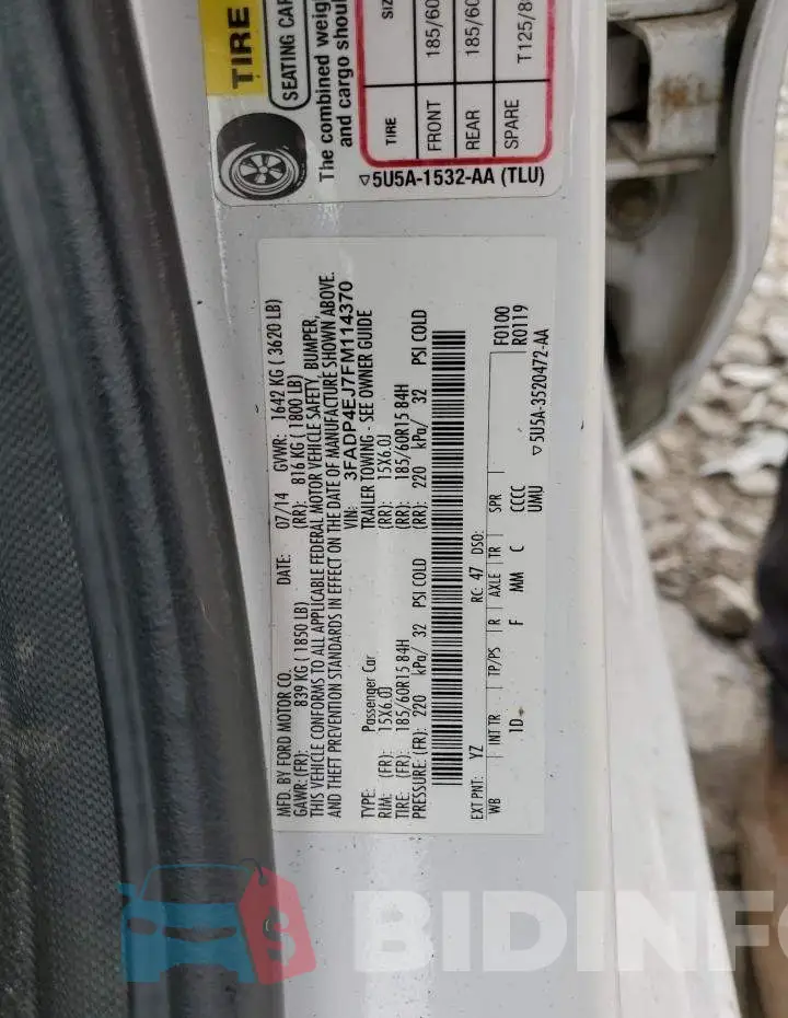 3FADP4EJ7FM114370 Photo# 12