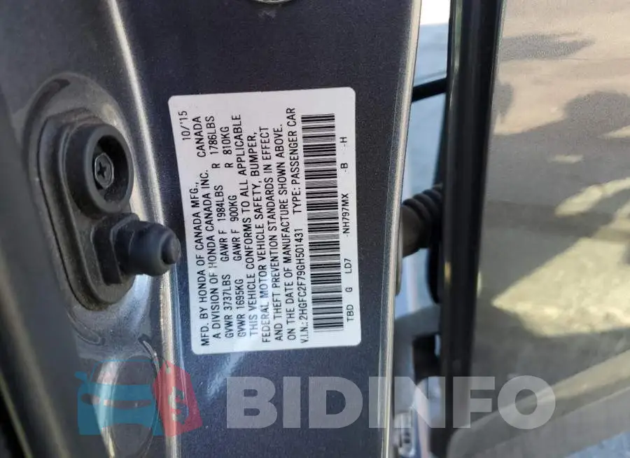 2HGFC2F79GH501431 Photo# 12