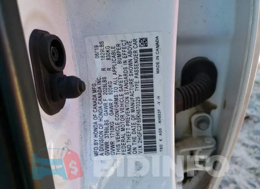 2HGFC2F89KH570329 Photo# 12