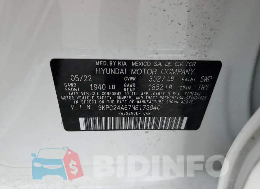 3KPC24A67NE173840 Photo# 13