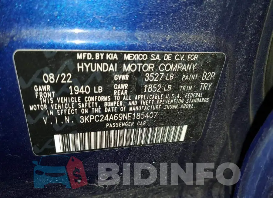 3KPC24A69NE185407 Photo# 12