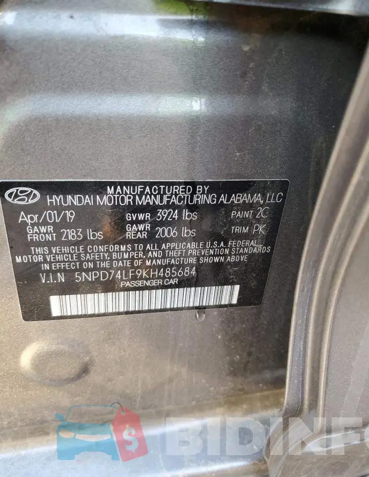5NPD74LF9KH485684 Photo# 12