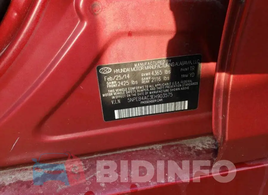5NPEB4AC3EH903575 Photo# 13