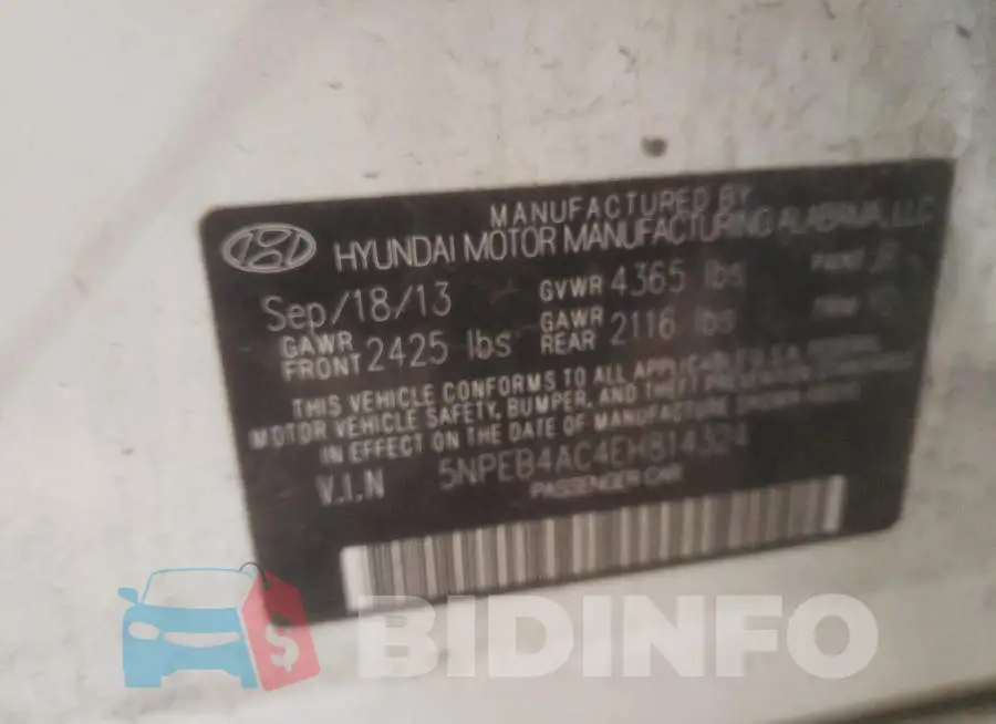 5NPEB4AC4EH814324 Photo# 12