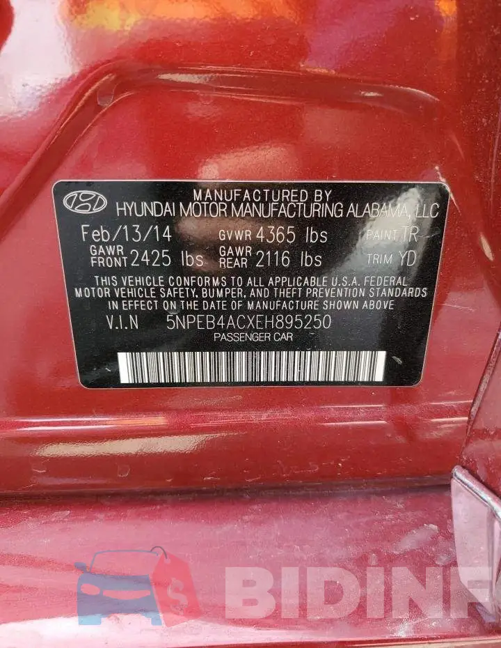 5NPEB4ACXEH895250 Photo# 12