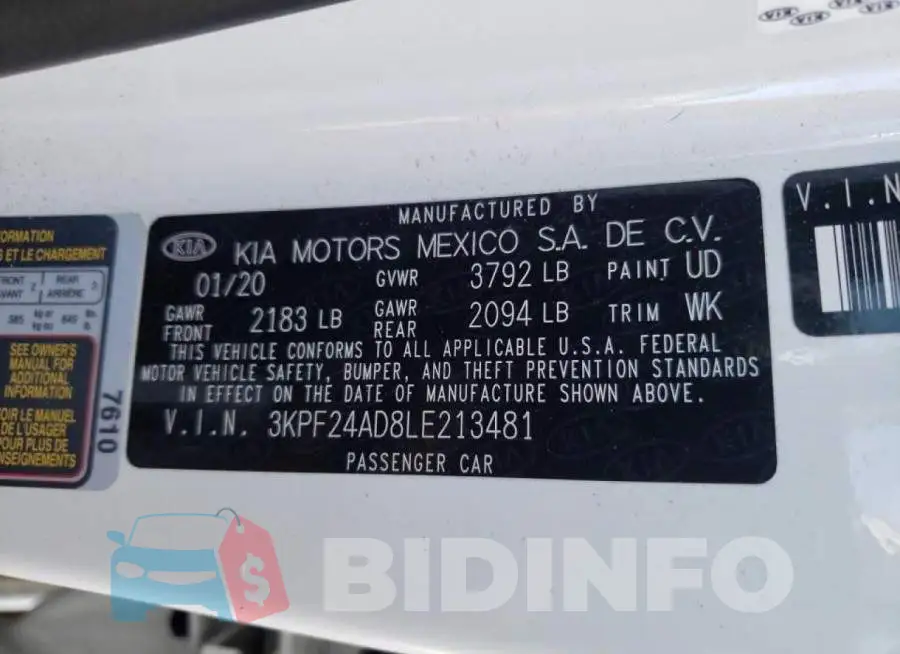 3KPF24AD8LE213481 Photo# 12