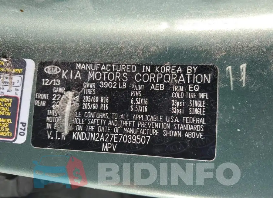 KNDJN2A27E7039507 Photo# 12