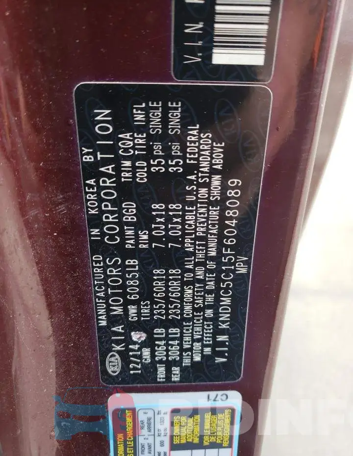 KNDMC5C15F6048089 Photo# 12