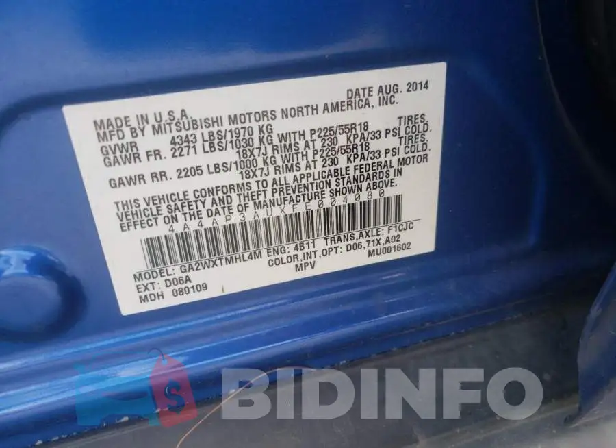 4A4AP3AUXFE004080 Photo# 13