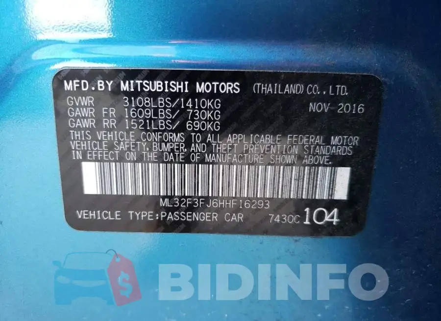 ML32F3FJ6HHF16293 Photo# 12
