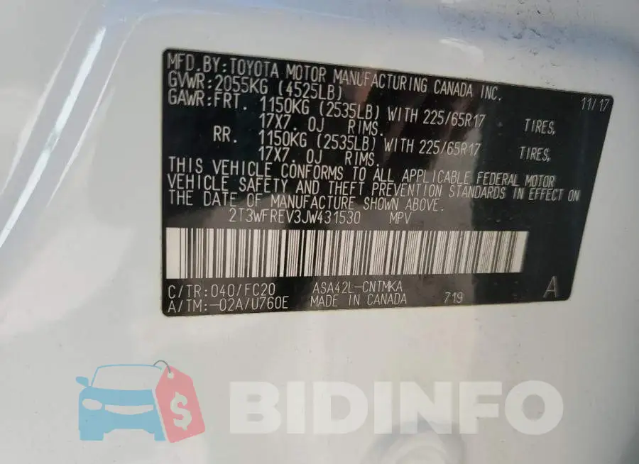2T3WFREV3JW431530 Photo# 12