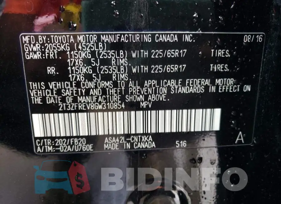 2T3ZFREV8GW310854 Photo# 13