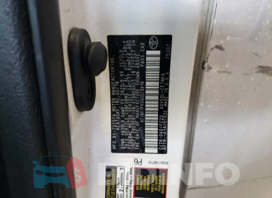 4T1BF1FK0GU579916 Photo# 12
