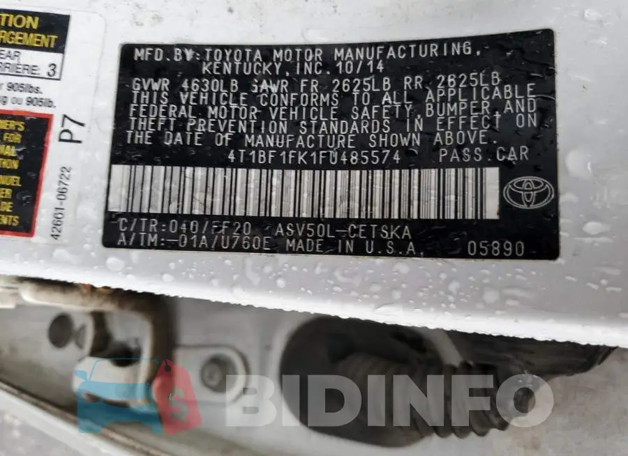 4T1BF1FK1FU485574 Photo# 12
