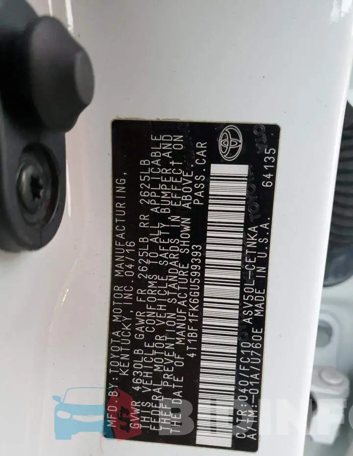 4T1BF1FK6GU599393 Photo# 12