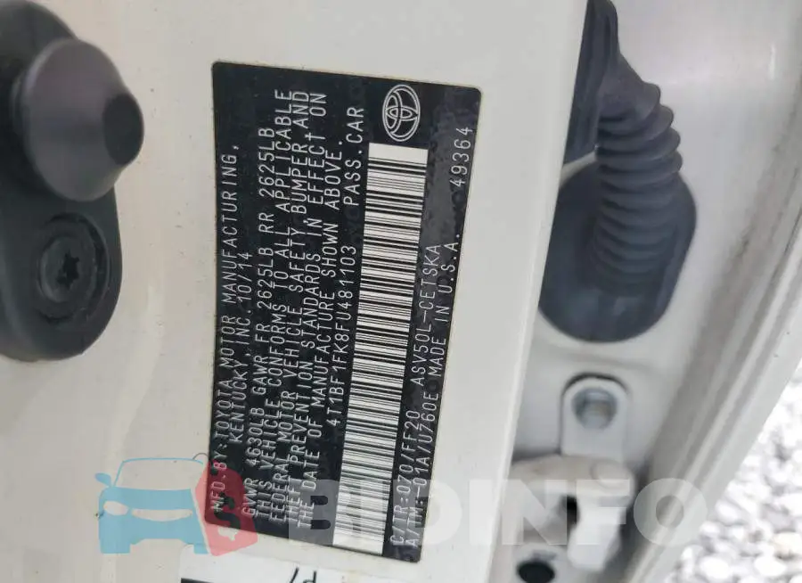 4T1BF1FK8FU481103 Photo# 12