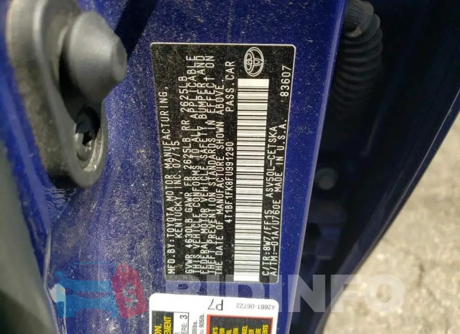 4T1BF1FK8FU991290 Photo# 12