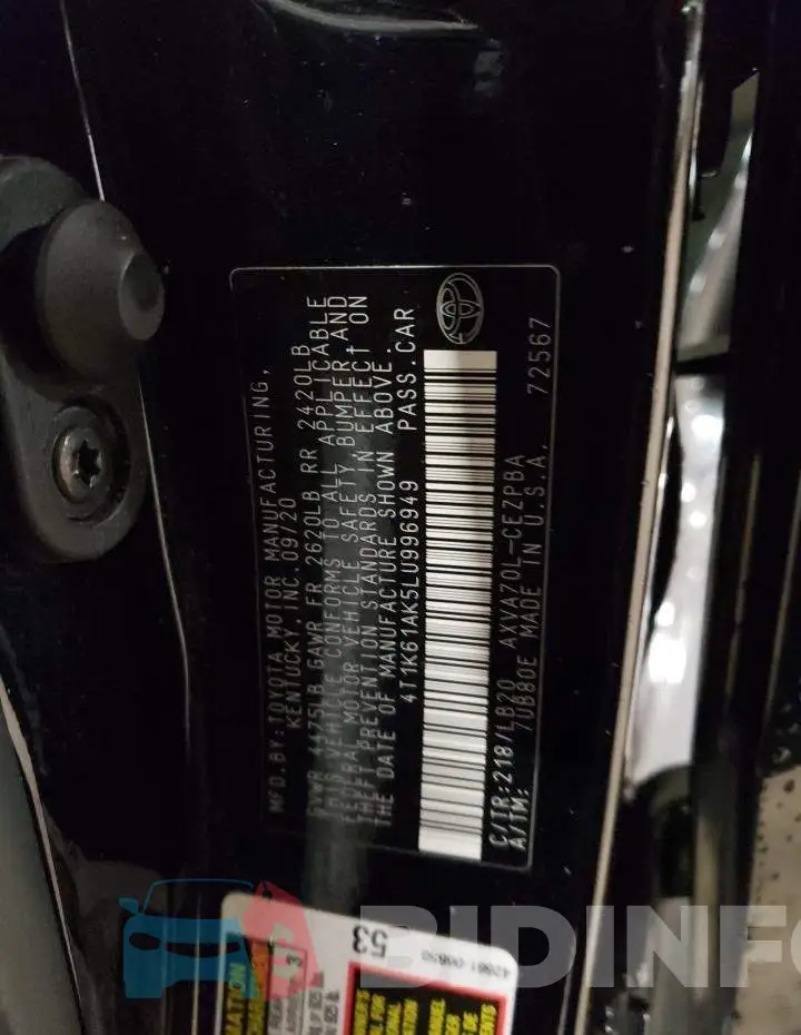 4T1K61AK5LU996949 Photo# 12