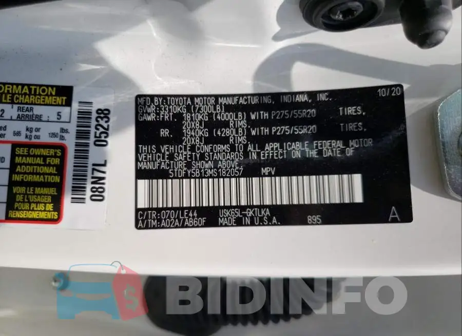 5TDFY5B13MS182057 Photo# 10