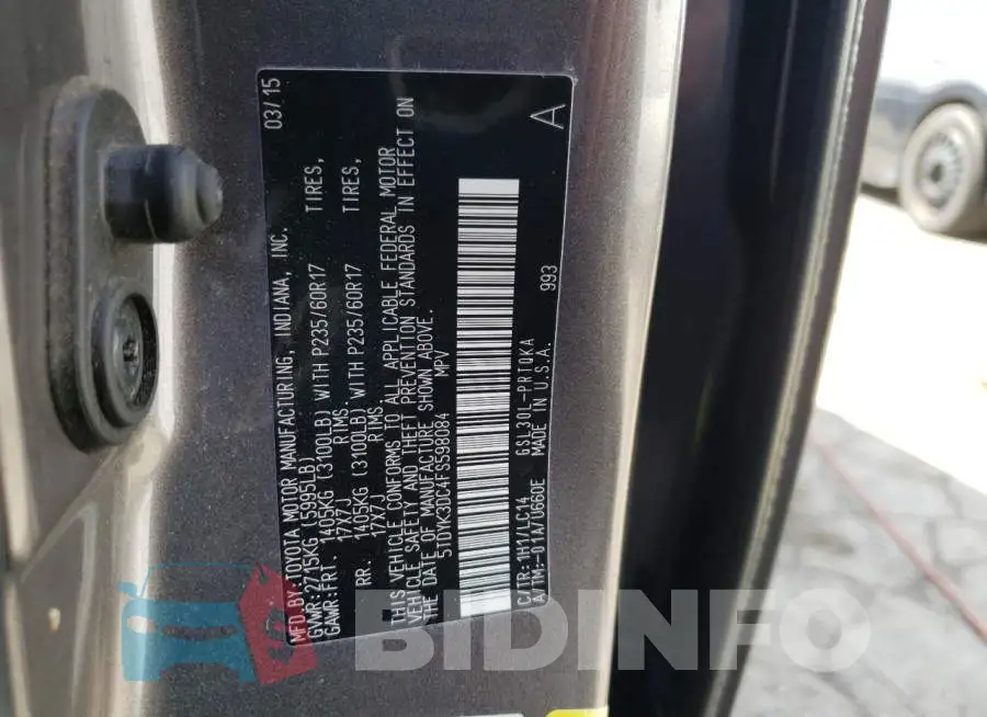 5TDYK3DC4FS598084 Photo# 13