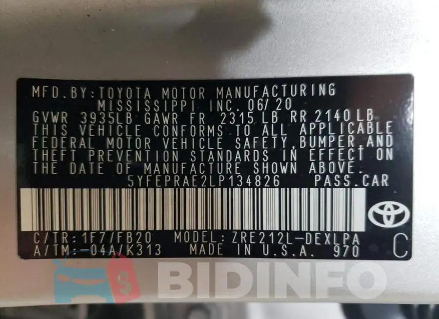 5YFEPRAE2LP134826 Photo# 12