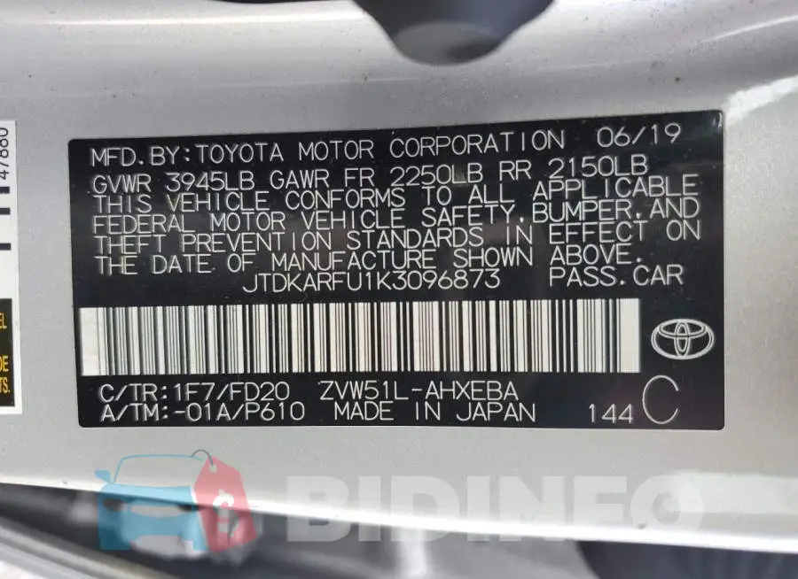 JTDKARFU1K3096873 Photo# 12