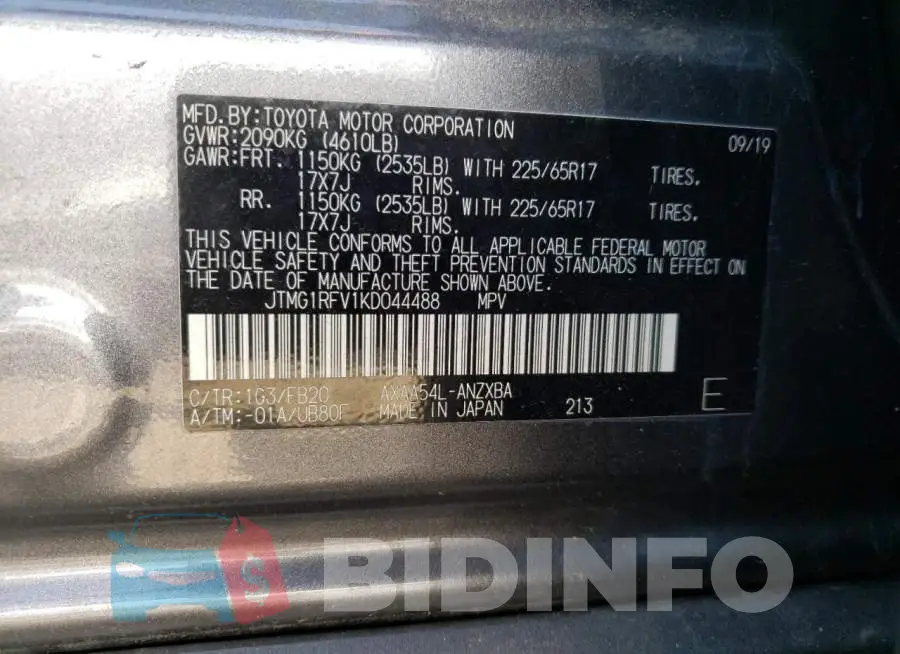 JTMG1RFV1KD044488 Photo# 13