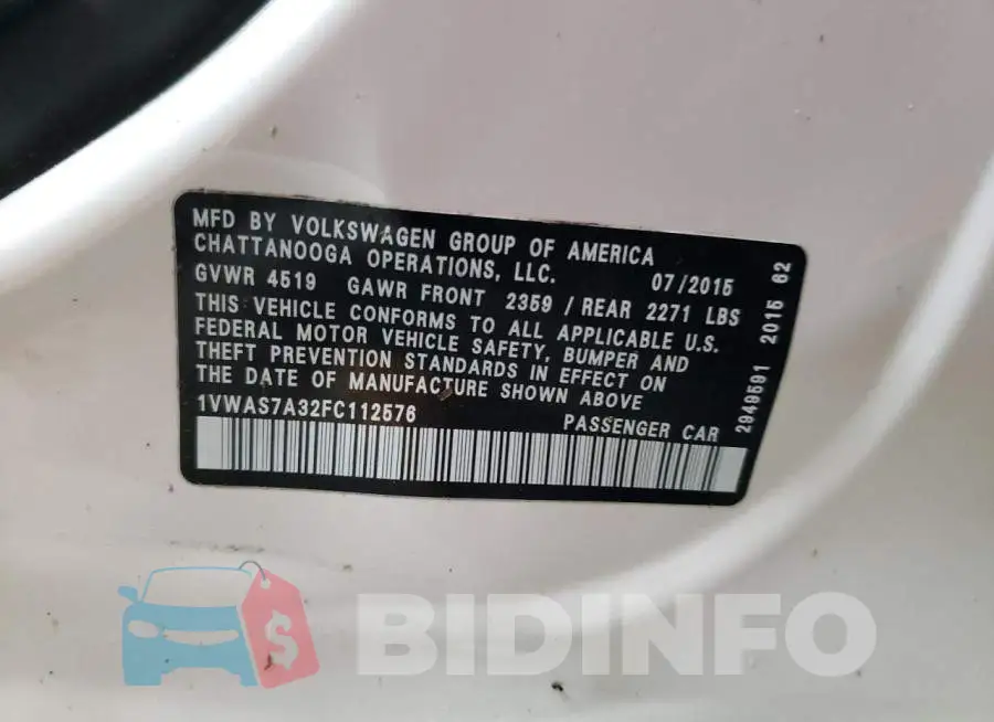 1VWAS7A32FC112576 Photo# 12