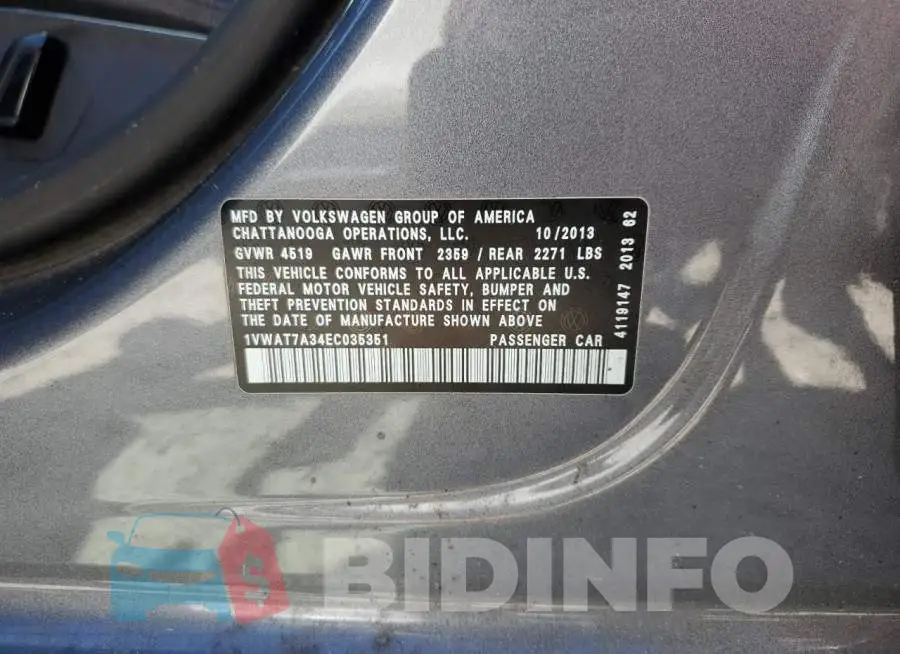 1VWAT7A34EC035351 Photo# 12