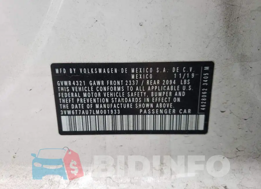 3VW6T7AU7LM001933 Photo# 13