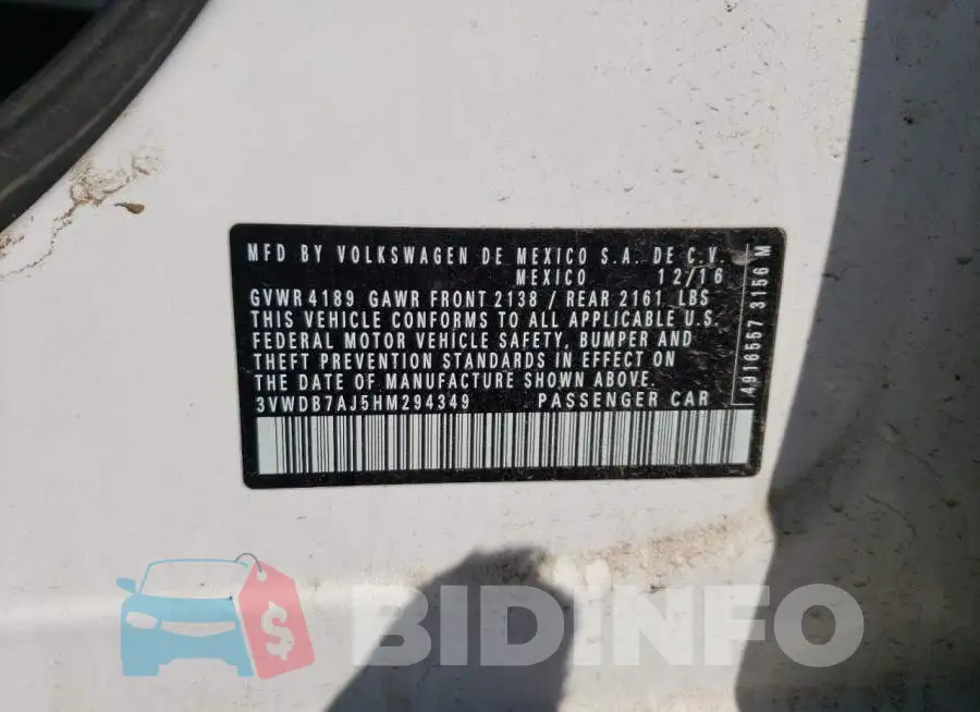 3VWDB7AJ5HM294349 Photo# 12