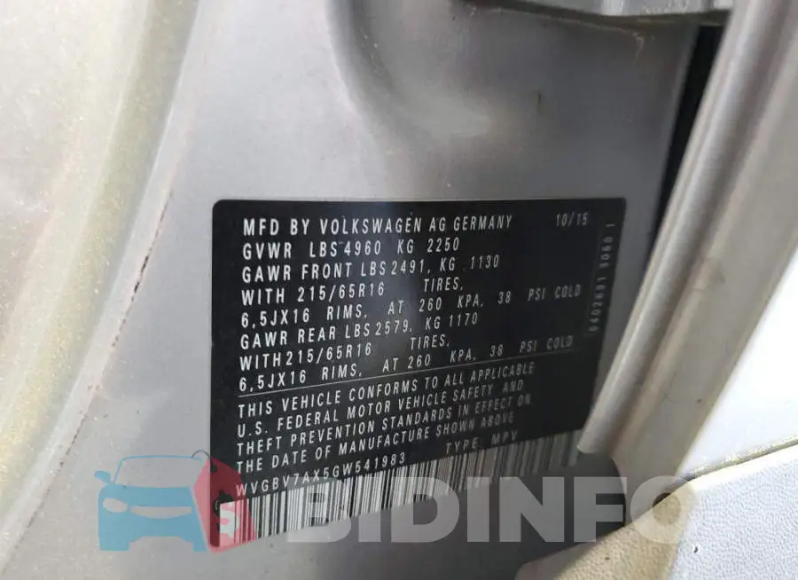 WVGBV7AX5GW541983 Photo# 13